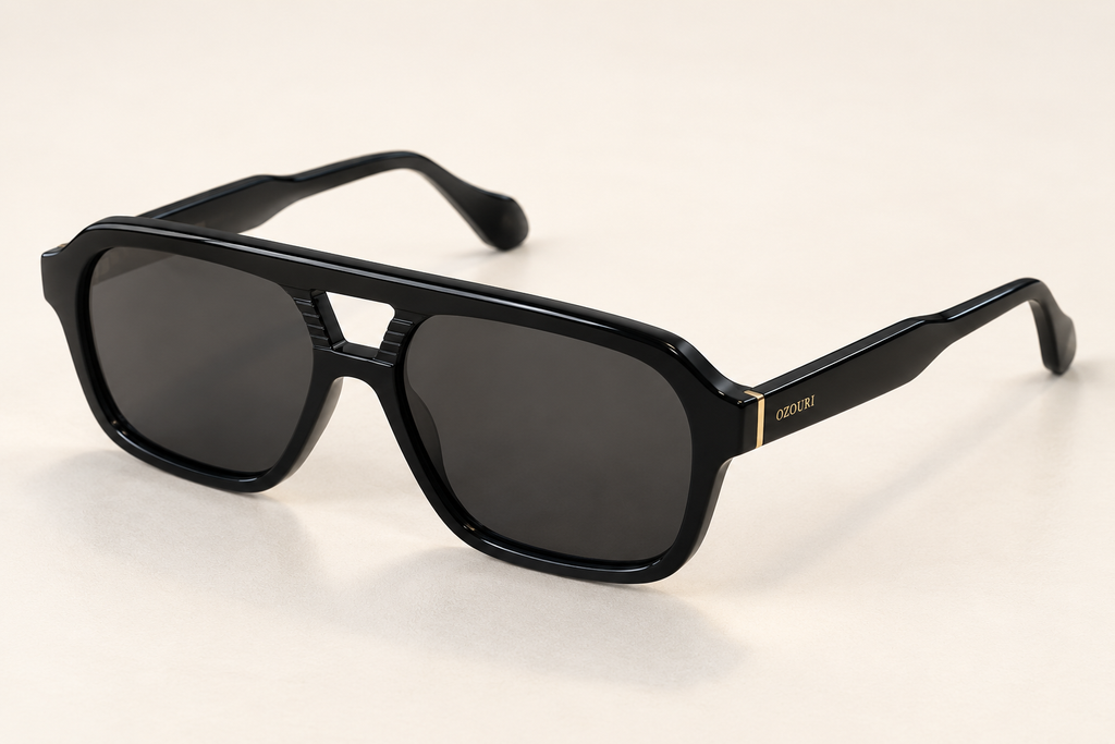 Branche lunettes OZOURI avec inscription FOR THOSE WHO RISE en lettres dorées
