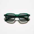 Lunettes de soleil carrées émeraude translucide OZOURI EYEWEAR - vue de dessus repliées